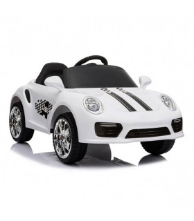 Carro Elétrico Desportivo Estilo Porcshe Bateria 12v c/ Comando Branco