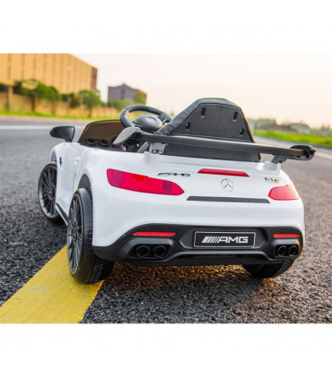 Carro Elétrico Mercedes GTR 12V Bateria c/ Comando Branco