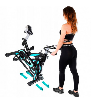 Bicicleta Spinning Malatec Preta/Azul