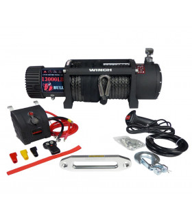 GUINCHO ELÉTRICO BULL 13000LBS 7HP (5897 KG) 12V/24V C. SINTÉTICO