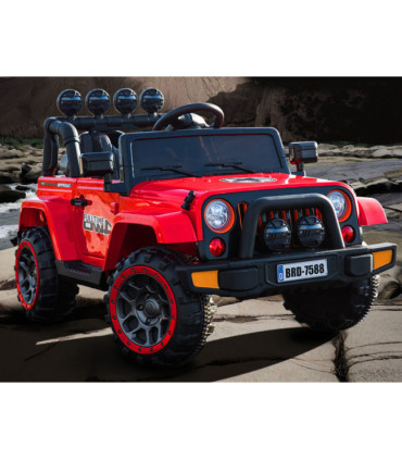 Carro Elétrico Jeep FullTime 4X4 12V Bateria c/ Comando Vermelho