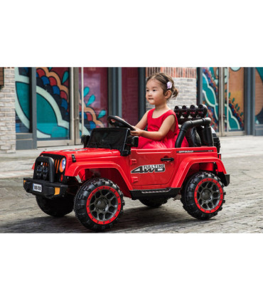 Carro Elétrico Jeep FullTime 4X4 12V Bateria c/ Comando Vermelho
