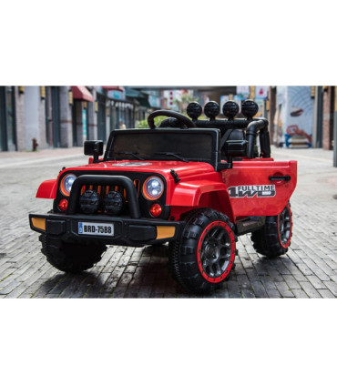 Carro Elétrico Jeep FullTime 4X4 12V Bateria c/ Comando Vermelho
