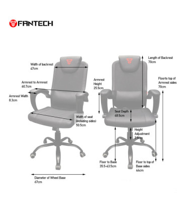Cadeira Fantech Office & Gaming GC185x Black