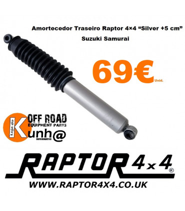 Amortecedor Traseiro Raptor 4×4 “Silver +5 cm” Suzuki Samurai