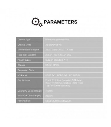 Caixa Mid Tower ATX Gamemax Asgard G516 RGB