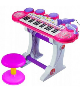 Piano com Microfone + Banco e Bateria