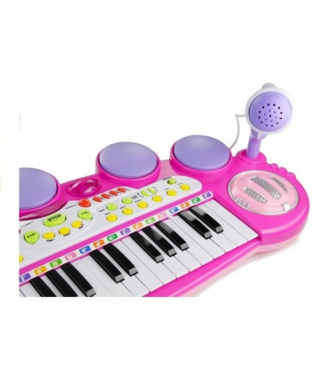 Piano com Microfone + Banco e Bateria