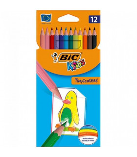 Lápis de Cor 18cm BIC Kids Tropicolors 12 unidades