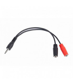 Cabo Jack 3.5mm p/ 2xJack F c/ micro