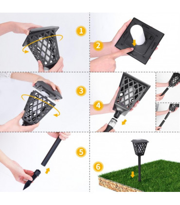 Candeeiro Exterior Solar Aigostar 1800K 0.3W